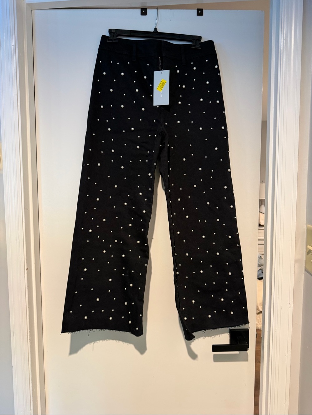 Antonio Melani black denim jeans with pearls - ladies size 6